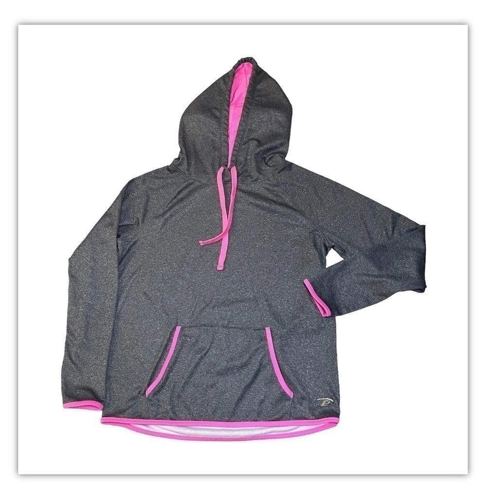 Pro Player Womens Sweater Gray Small Drawstring Hoodie Pockets